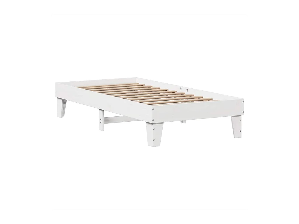 Cadre de lit sans matelas blanc 90x190 cm bois de pin massif