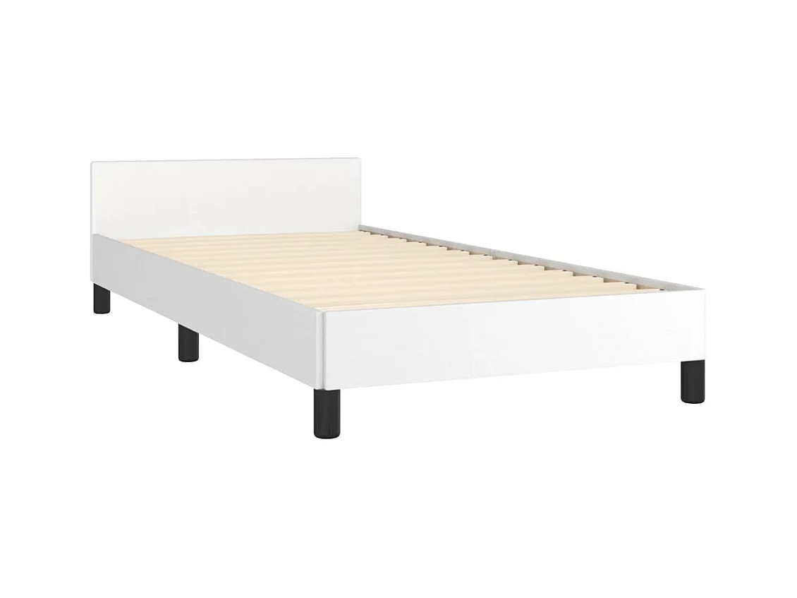 Cadre de lit sans matelas blanc 80x200 cm similicuir