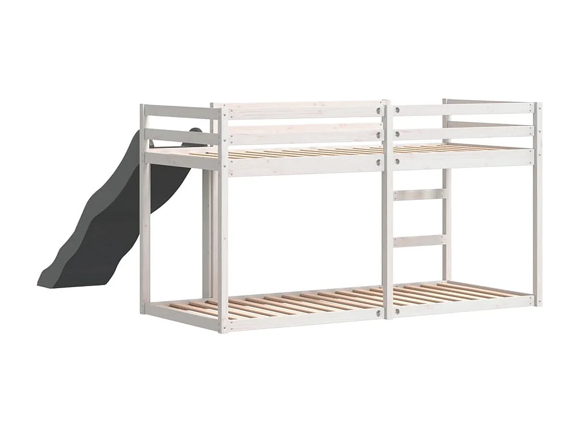 Letto a castello con scivolo e scaletta senza materasso 90x200 cm