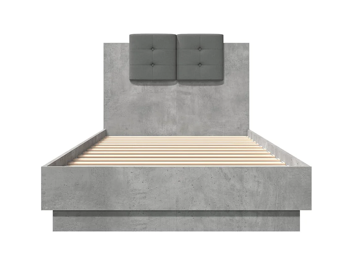 Estructura de cama gris hormigón sin colchón 100x200 cm