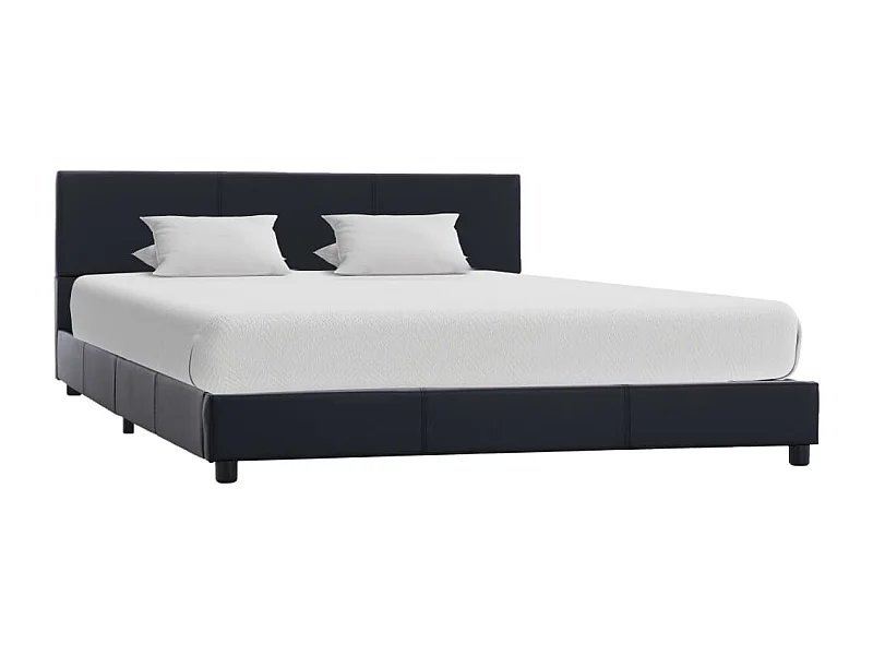 Zwart kunstleren bedframe 160x200 cm