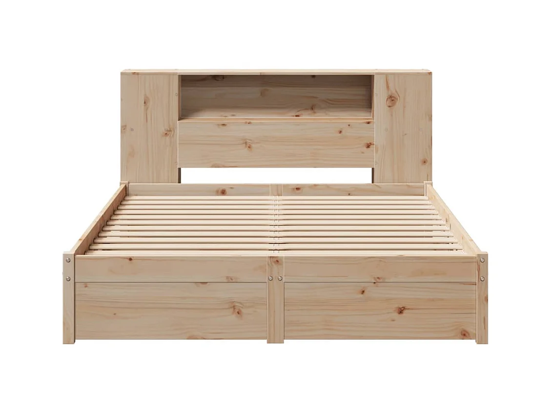 Letto a libreria senza materasso 120x200 cm in legno massello di pino