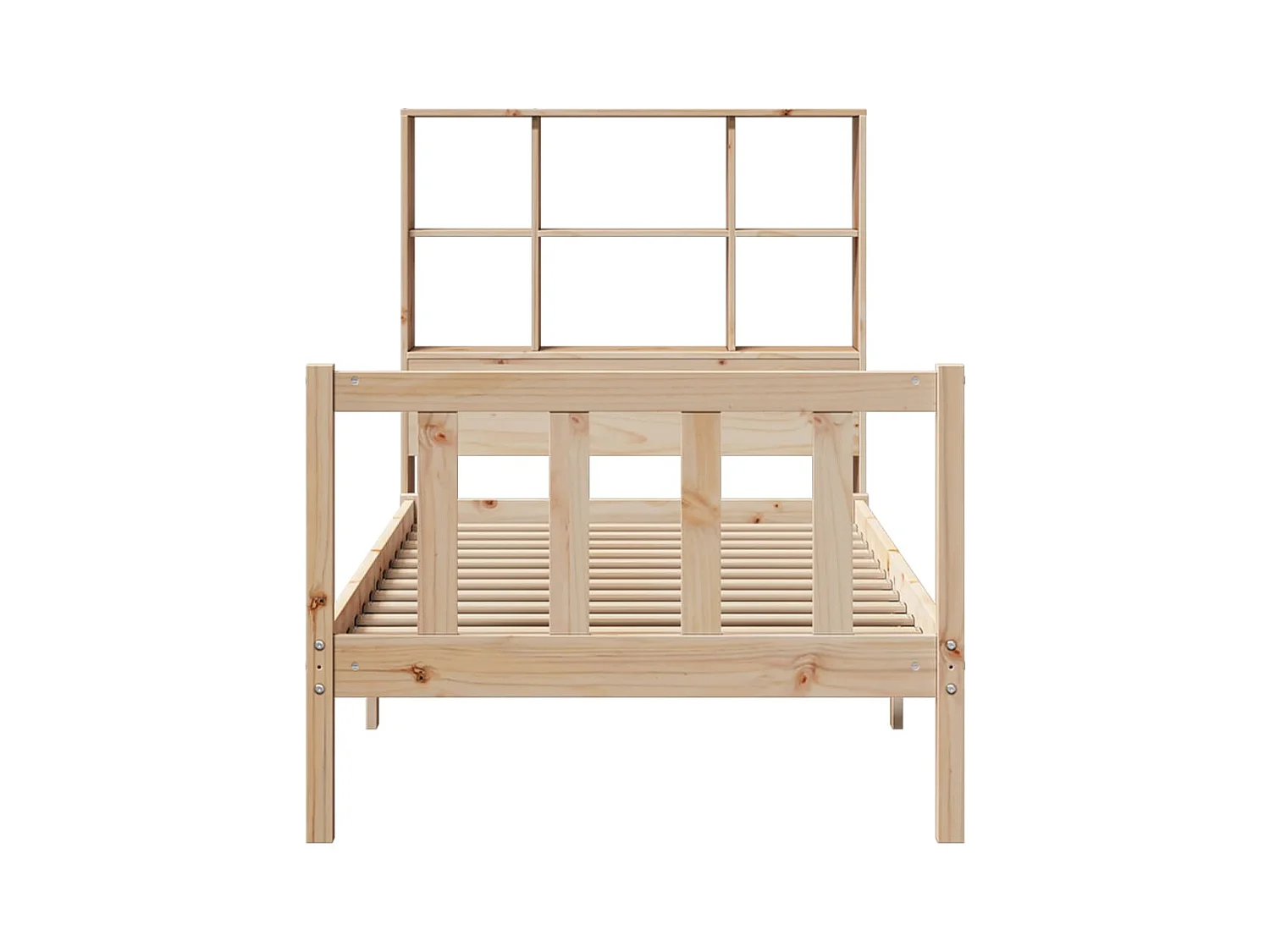 Lit bibliothèque sans matelas 90x190 cm bois de pin massif