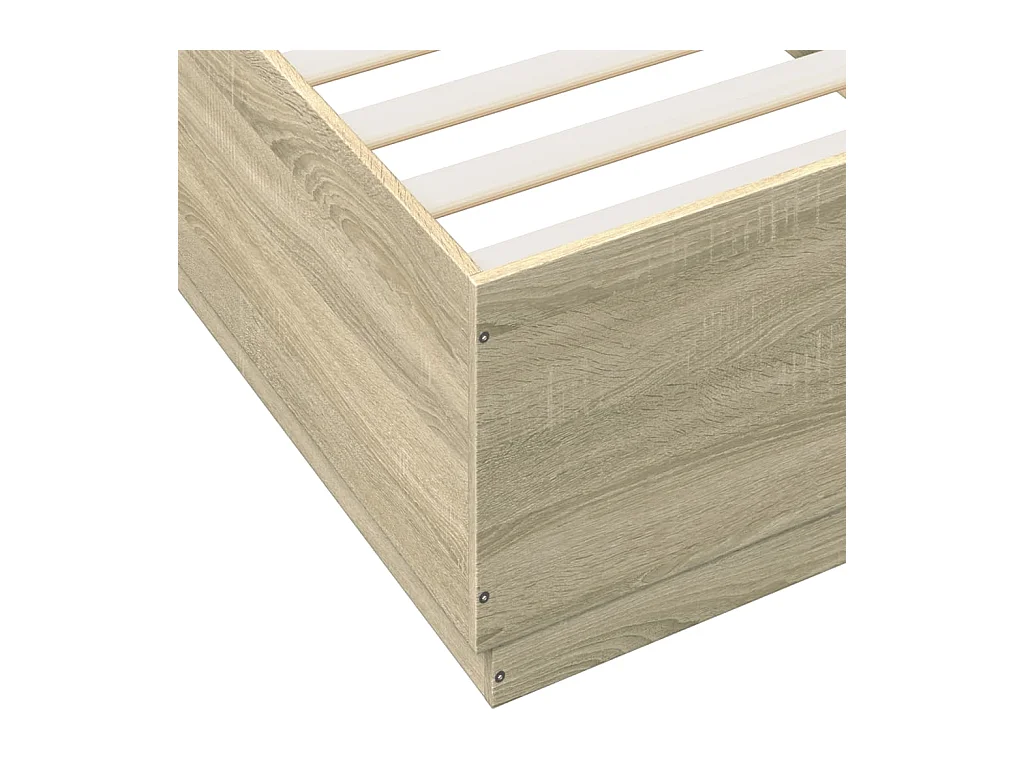 Struttura letto con LED senza materasso Rovere Sonoma 100x200 cm
