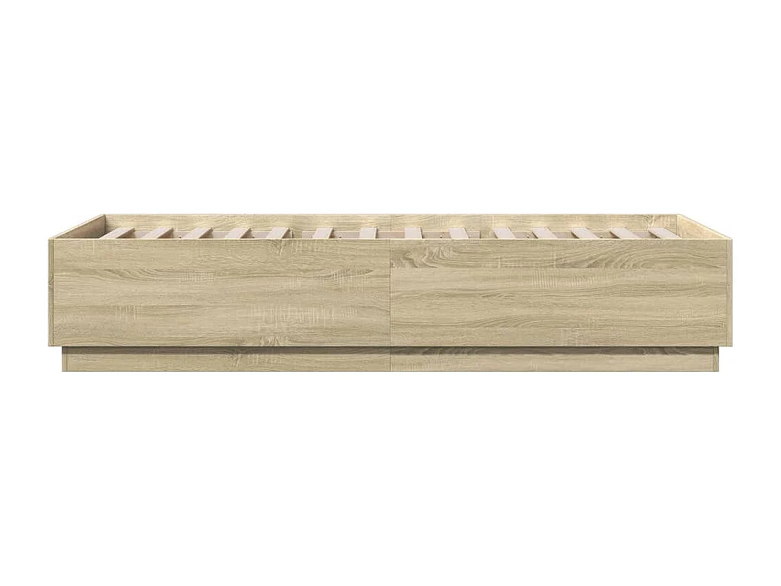 Cadre de lit avec LED sans matelas chêne sonoma 100x200 cm