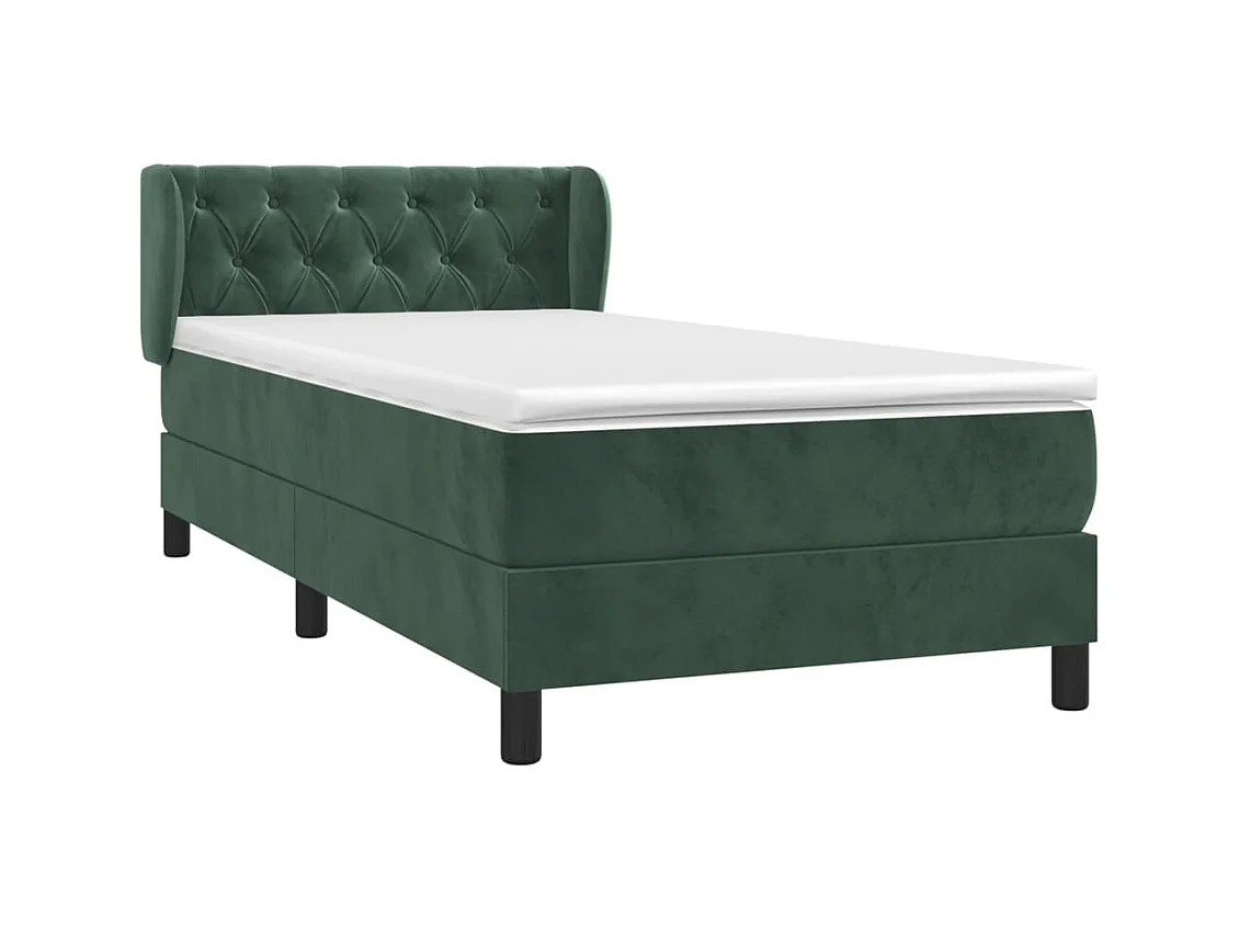 Lattenbodem en matras Donkergroen 80x200 cm Fluweel