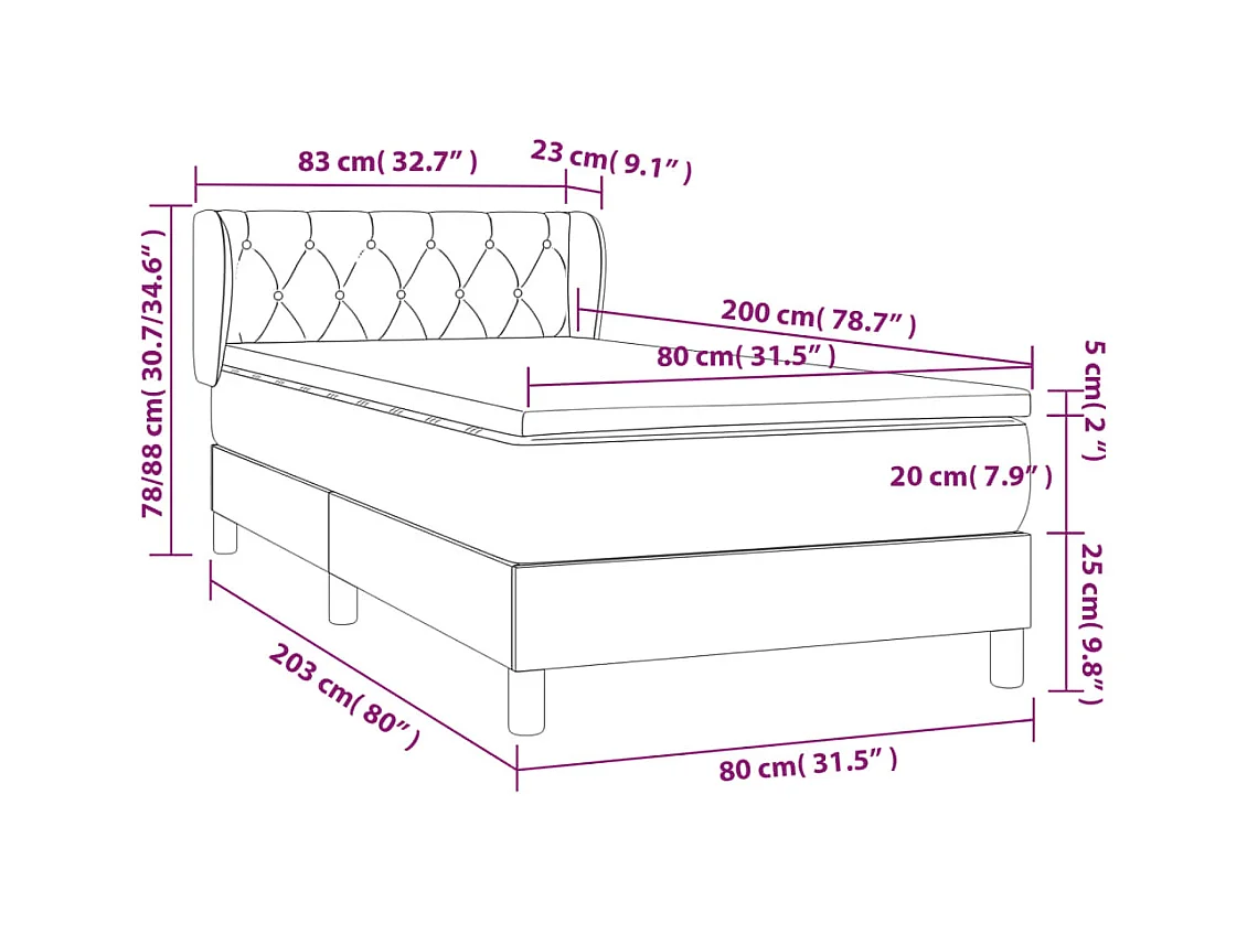 Lattenbodem en matras Donkergroen 80x200 cm Fluweel