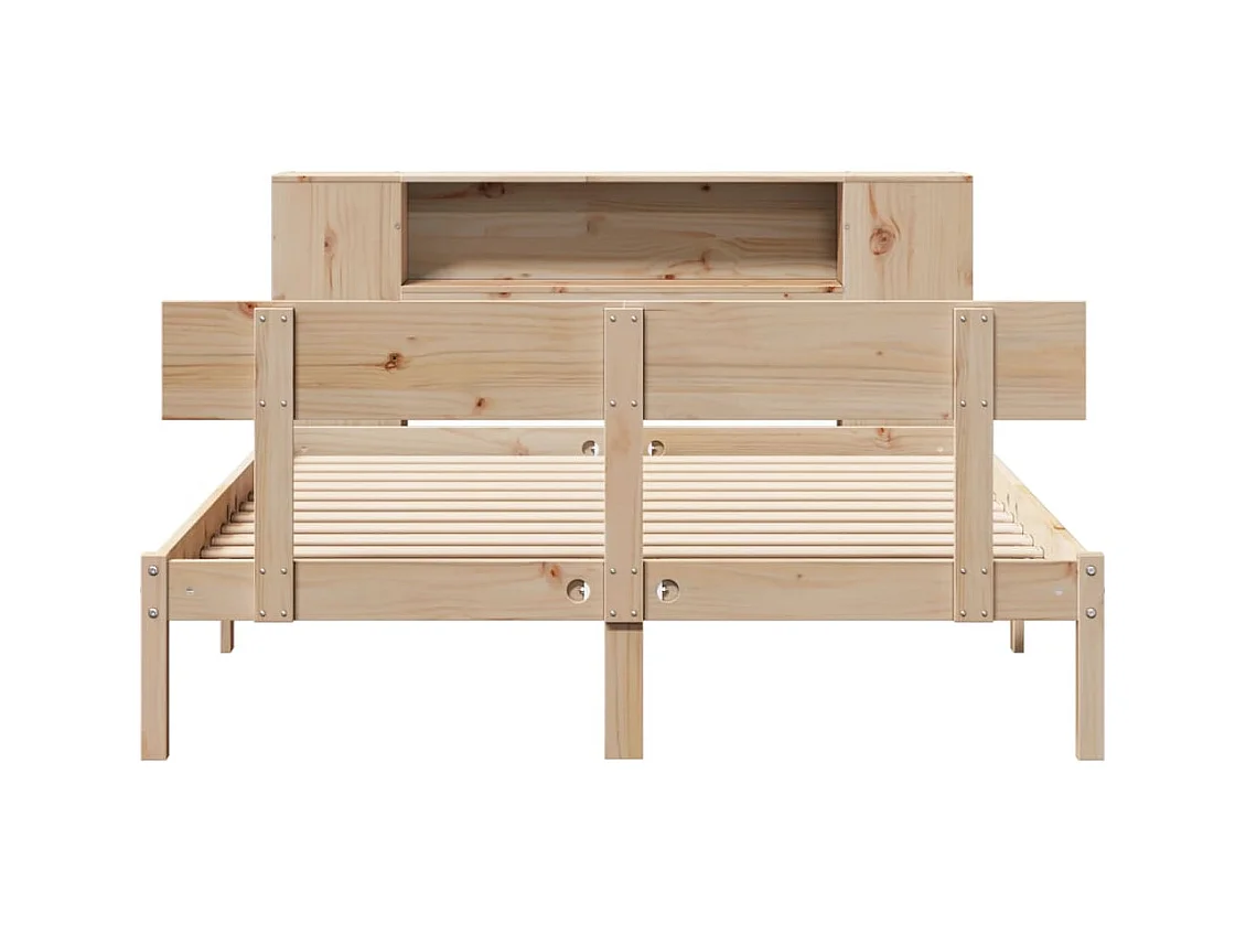 Bibliotheekbed zonder matras 120x190 cm massief grenenhout