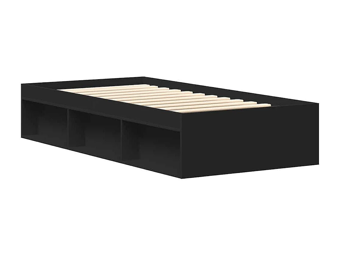 Cadre de lit sans matelas noir 100x200 cm