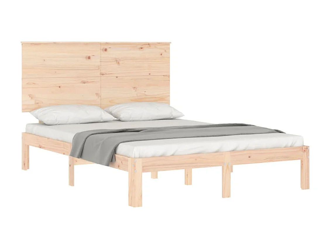 Estructura de cama sin colchón 140x200 cm madera maciza de pino