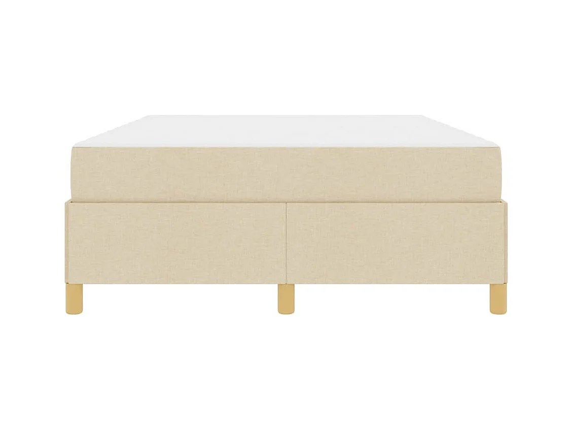 Boxspringbed met crème en witte matras 160 x 200 cm stof