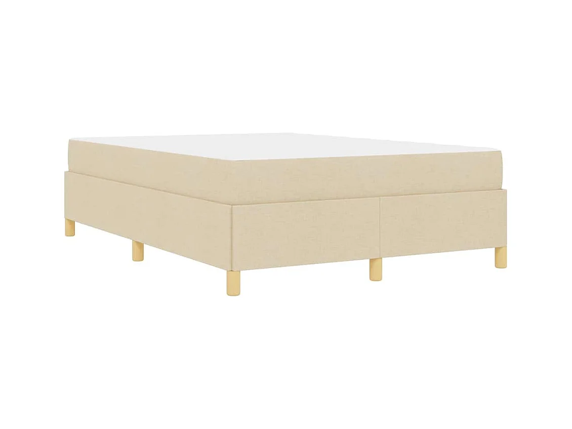Boxspringbed met crème en witte matras 160 x 200 cm stof