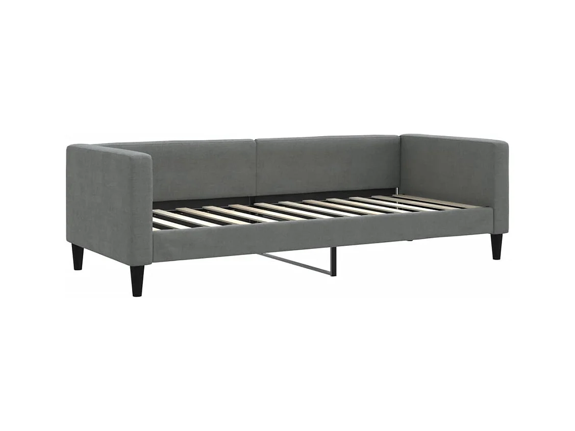 Lit de jour avec matelas gris foncé 80x200 cm tissu