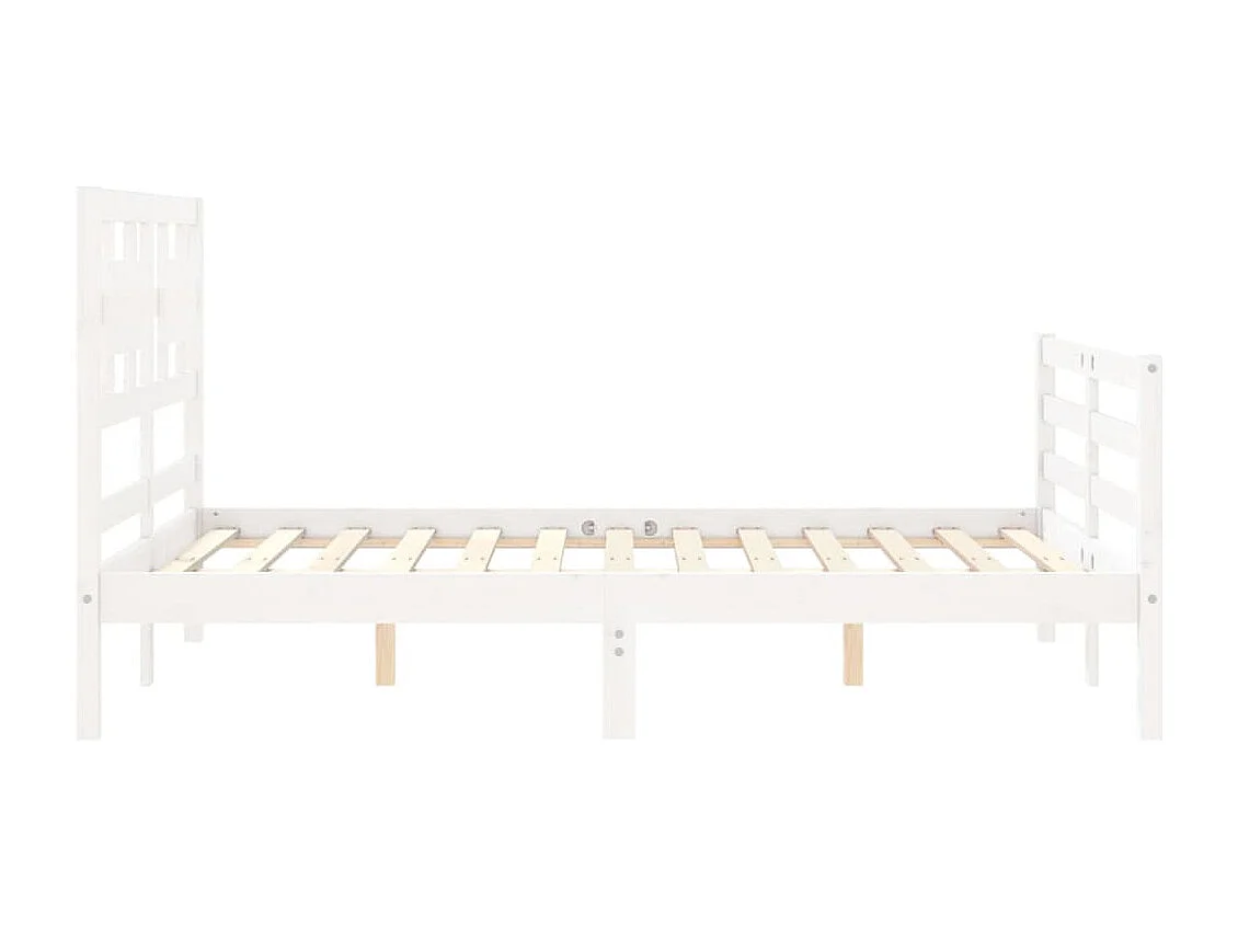 Cadre de lit sans matelas blanc bois massif