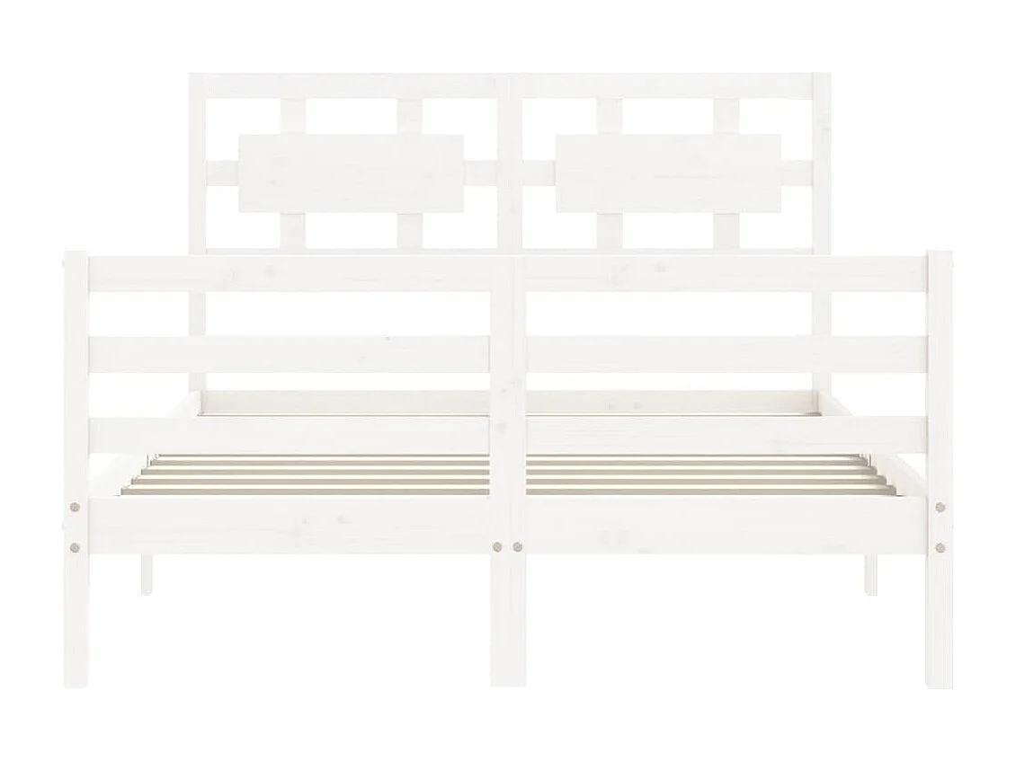 Cadre de lit sans matelas blanc bois massif