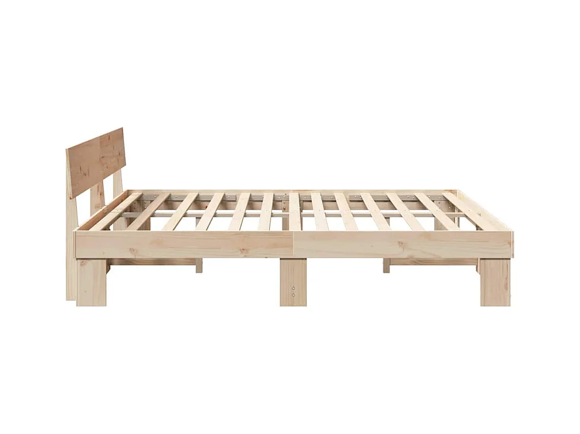 Bettgestell 200 x 200 cm, Kiefer massiv, Braun