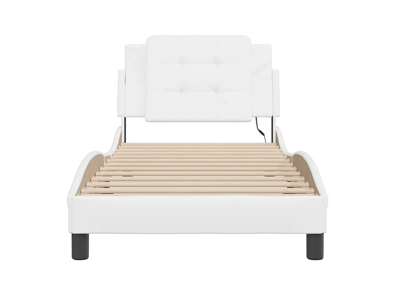 Cadre de lit avec LED sans matelas blanc 90x200 cm