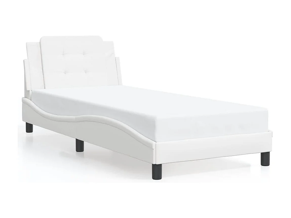 Bedframe met LED zonder matras wit 90x200 cm