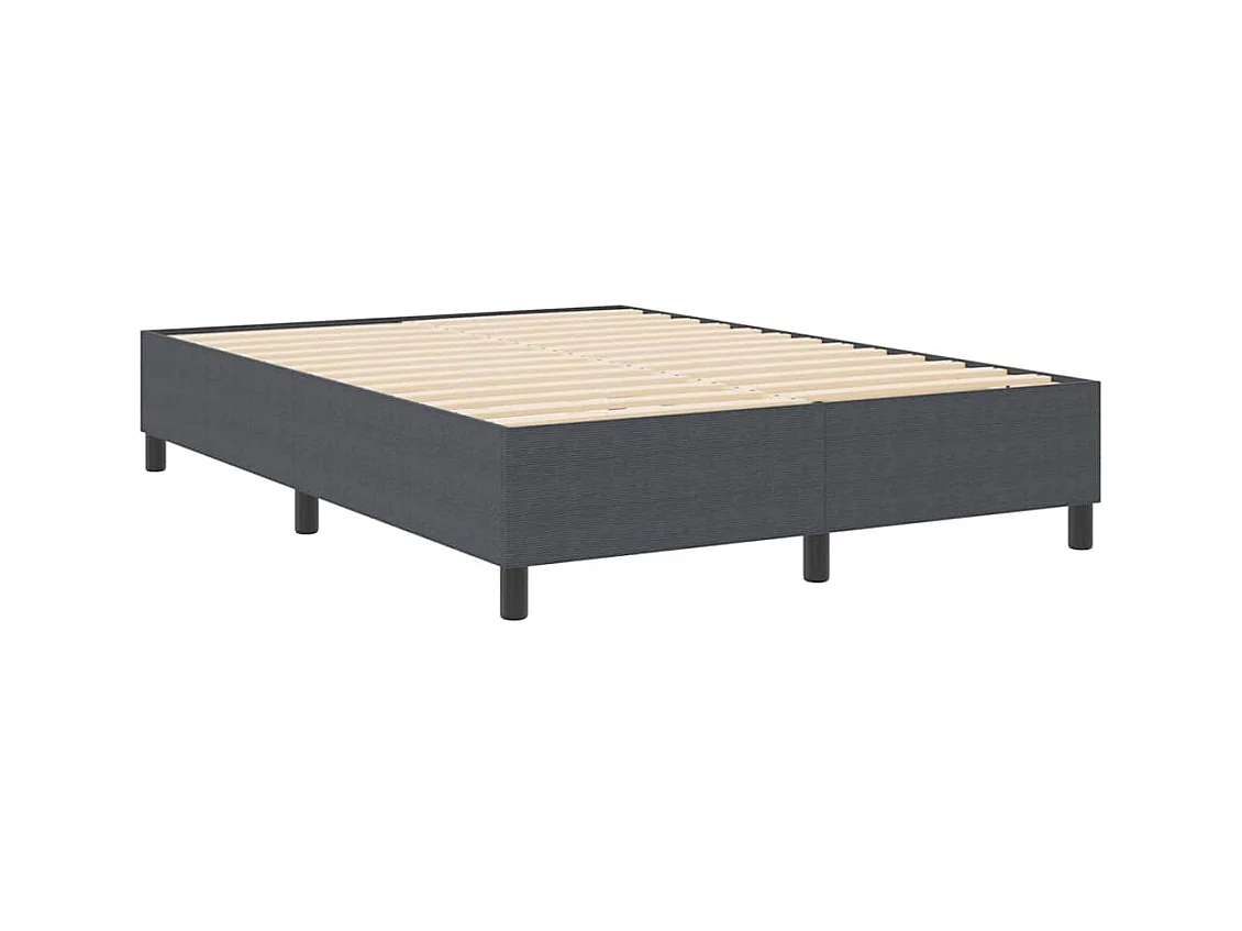 Donkergrijs boxspringbed 160 x 200 cm corduroy stof