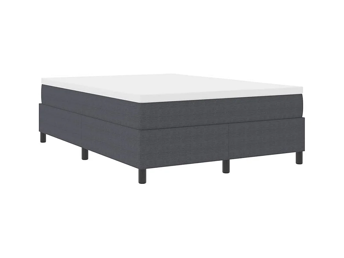 Donkergrijs boxspringbed 160 x 200 cm corduroy stof