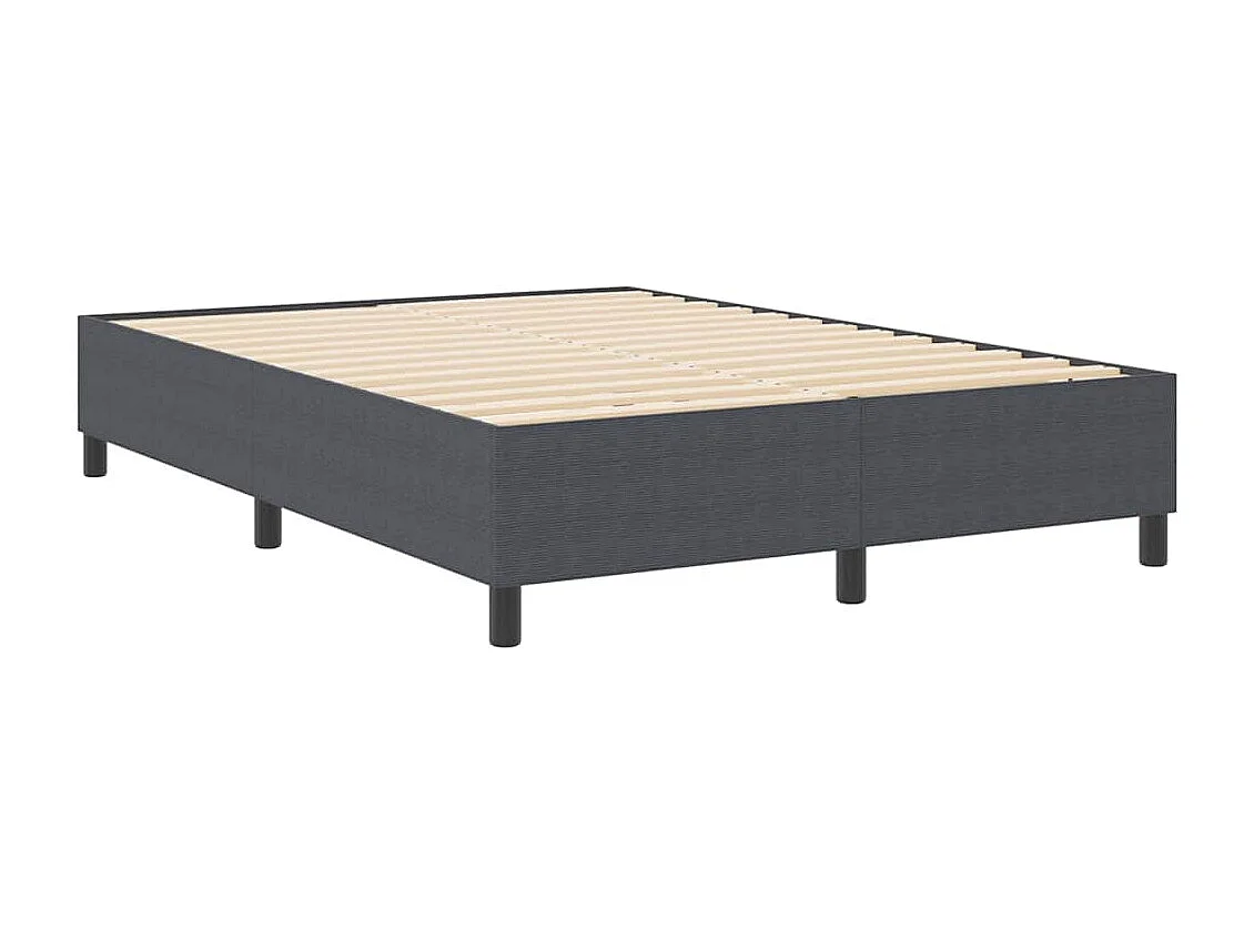 Cama con somier gris oscuro de 160 x 200 cm, tejido de pana