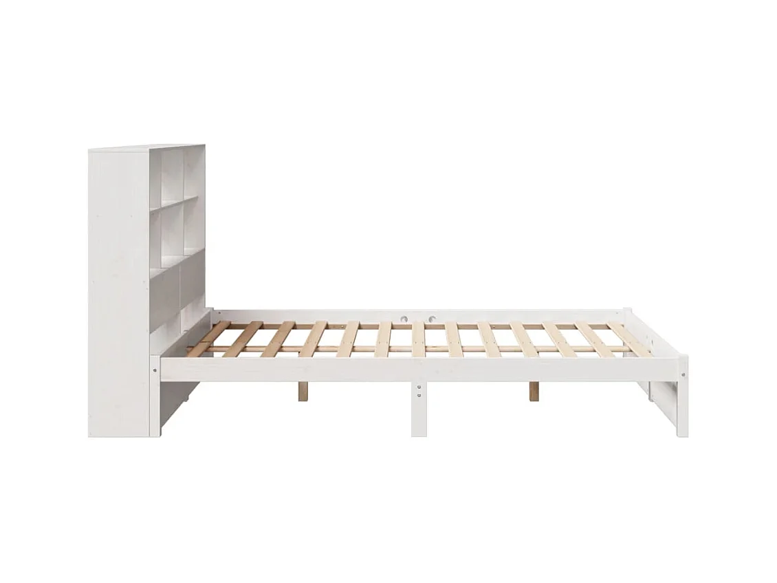 Wit boekenkastbed zonder matras 160x200 cm massief grenenhout