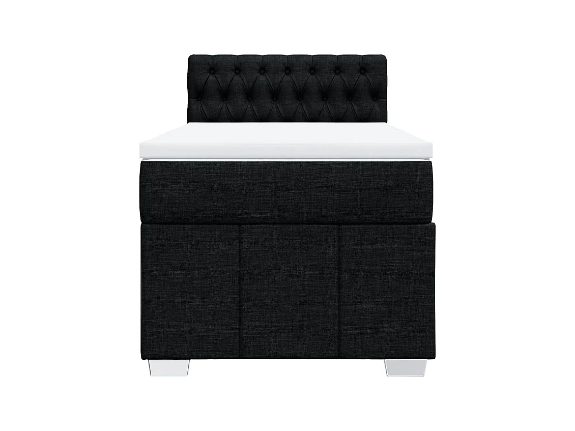 Lattenbodem en matras Zwart 80x200 cm Stof