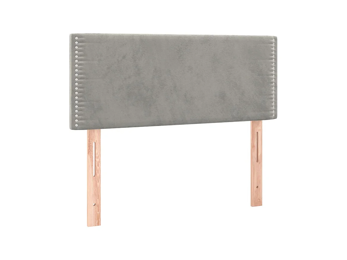 Rete a doghe in velluto grigio chiaro 80x200 cm e materasso