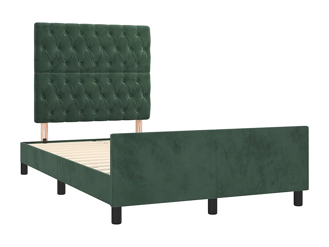 Estructura de cama verde oscuro sin colchón 120x190 cm terciopelo
