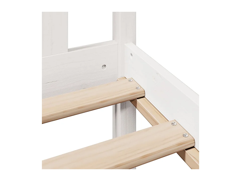 Lit bibliothèque sans matelas blanc 140x200 cm bois pin massif