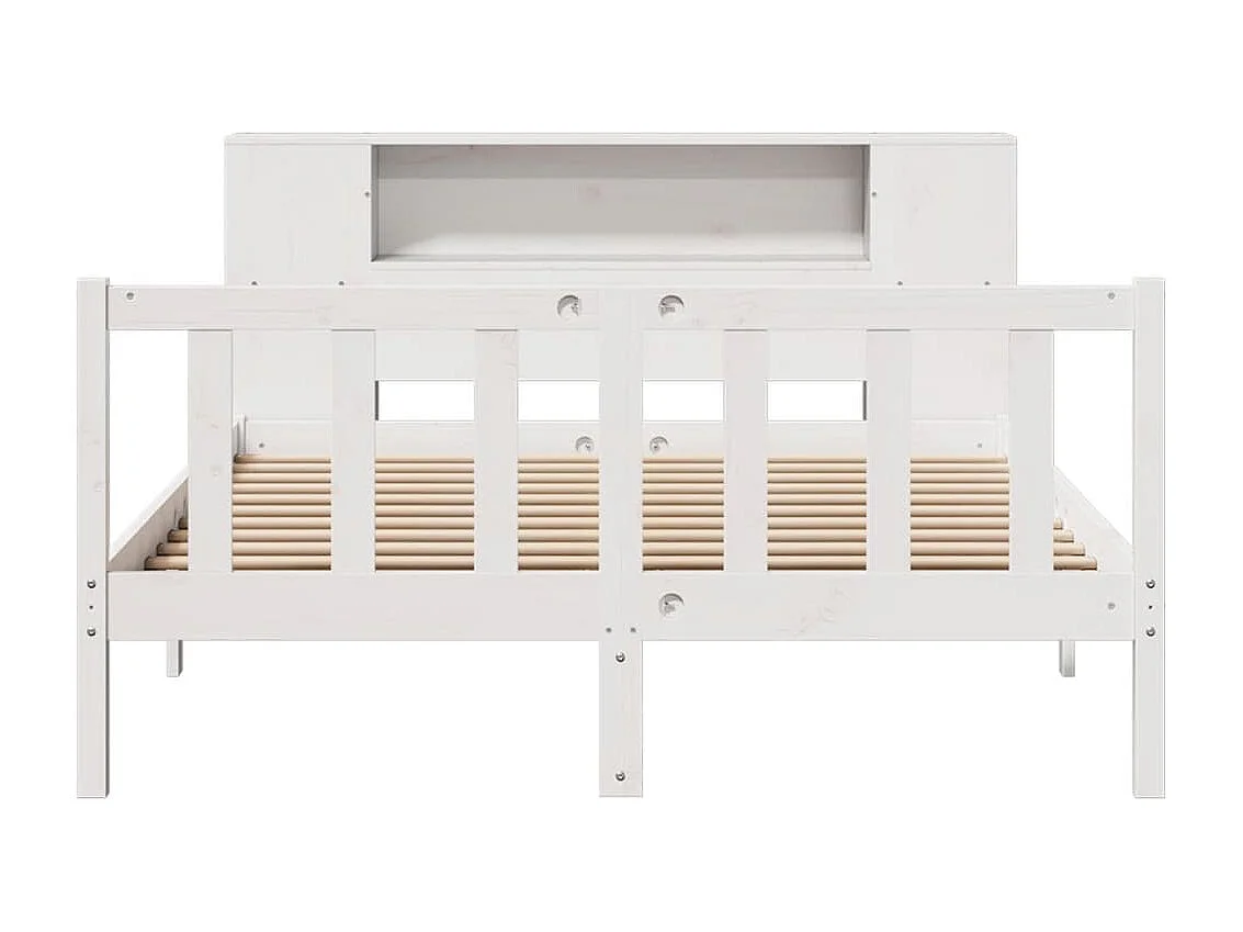 Wit boekenkastbed zonder matras 140x200 cm massief grenenhout
