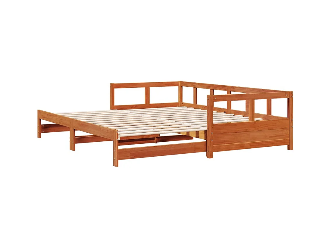 Tagesbett ohne Matratze, braun gewachst, 90x200 cm, Kiefer massiv