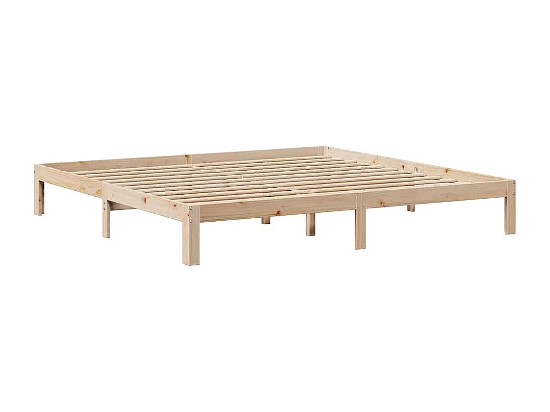 Lit bibliothèque sans matelas 180x200 cm bois massif de pin