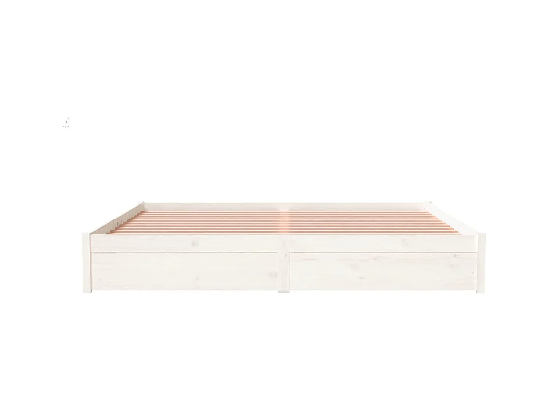 Bedframe zonder matras wit massief hout 200x200 cm