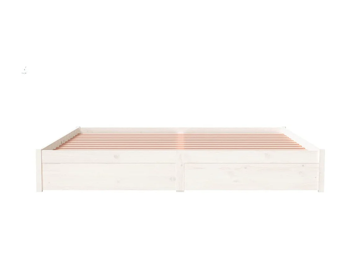 Cadre de lit sans matelas blanc bois massif 200x200 cm