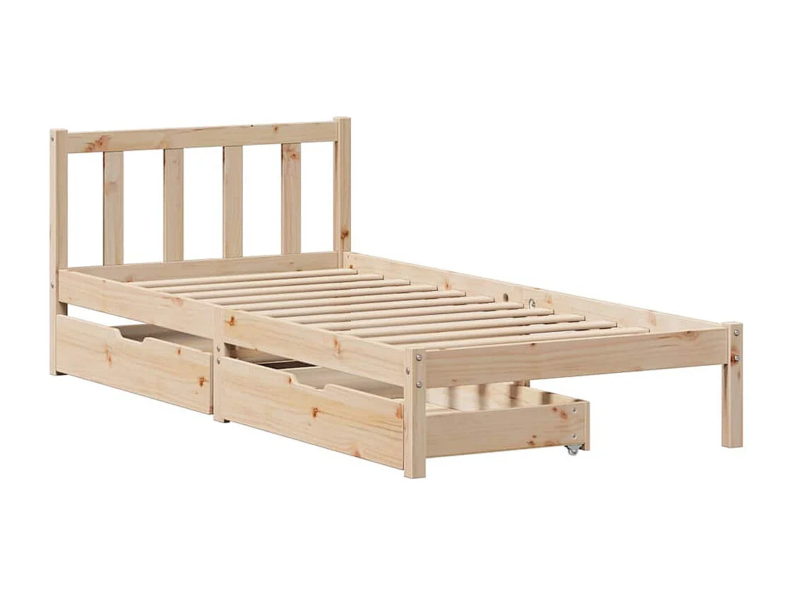 Struttura letto senza materasso 100x200 cm in legno massello di pino