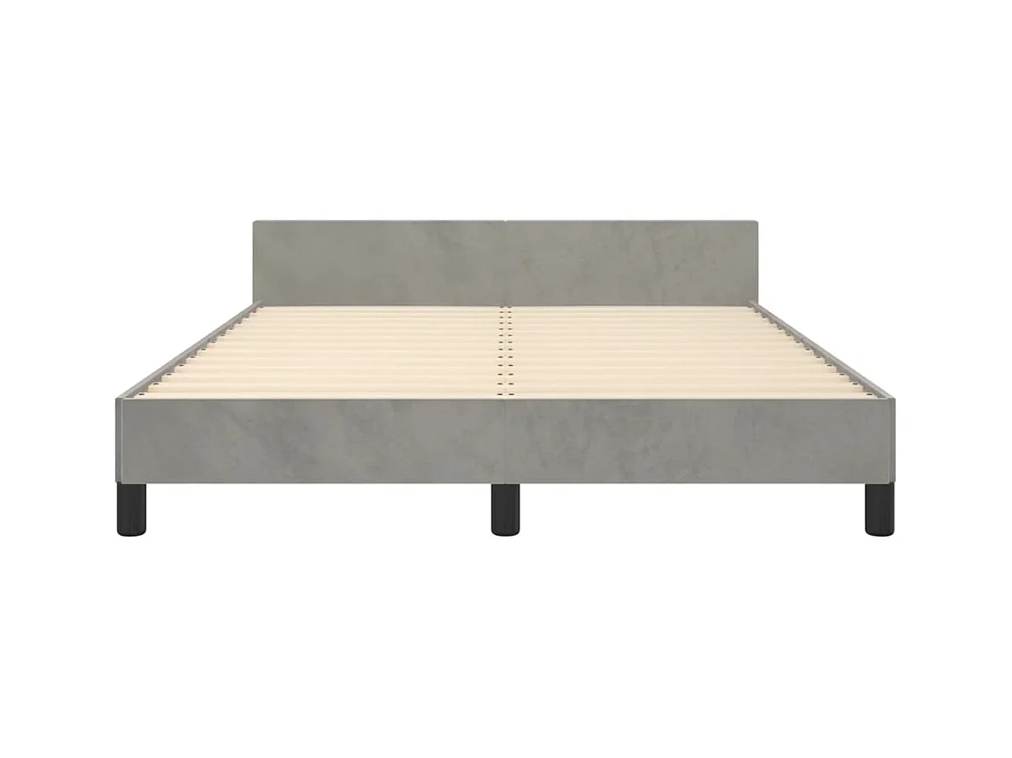 Cadre de lit sans matelas gris clair 140x200 cm velours
