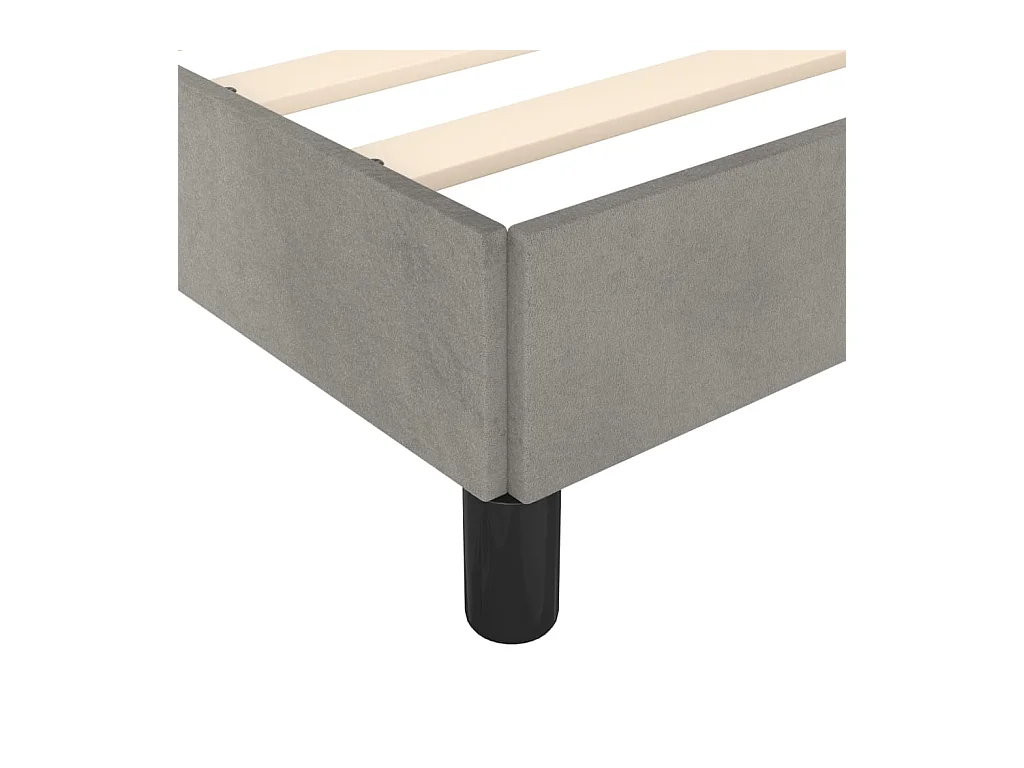 Cadre de lit sans matelas gris clair 140x200 cm velours