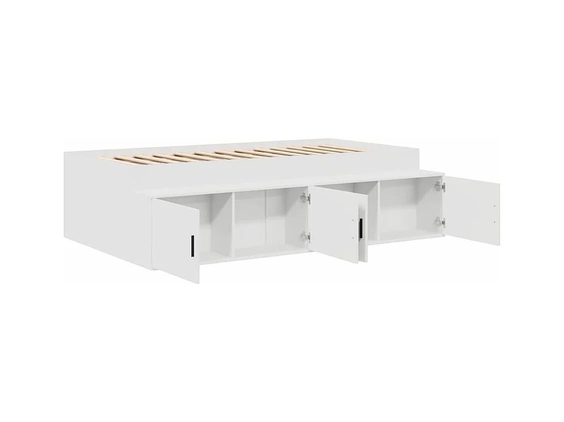 Bedframe met opbergruimte Wit 80 x 200 cm Bewerkt hout