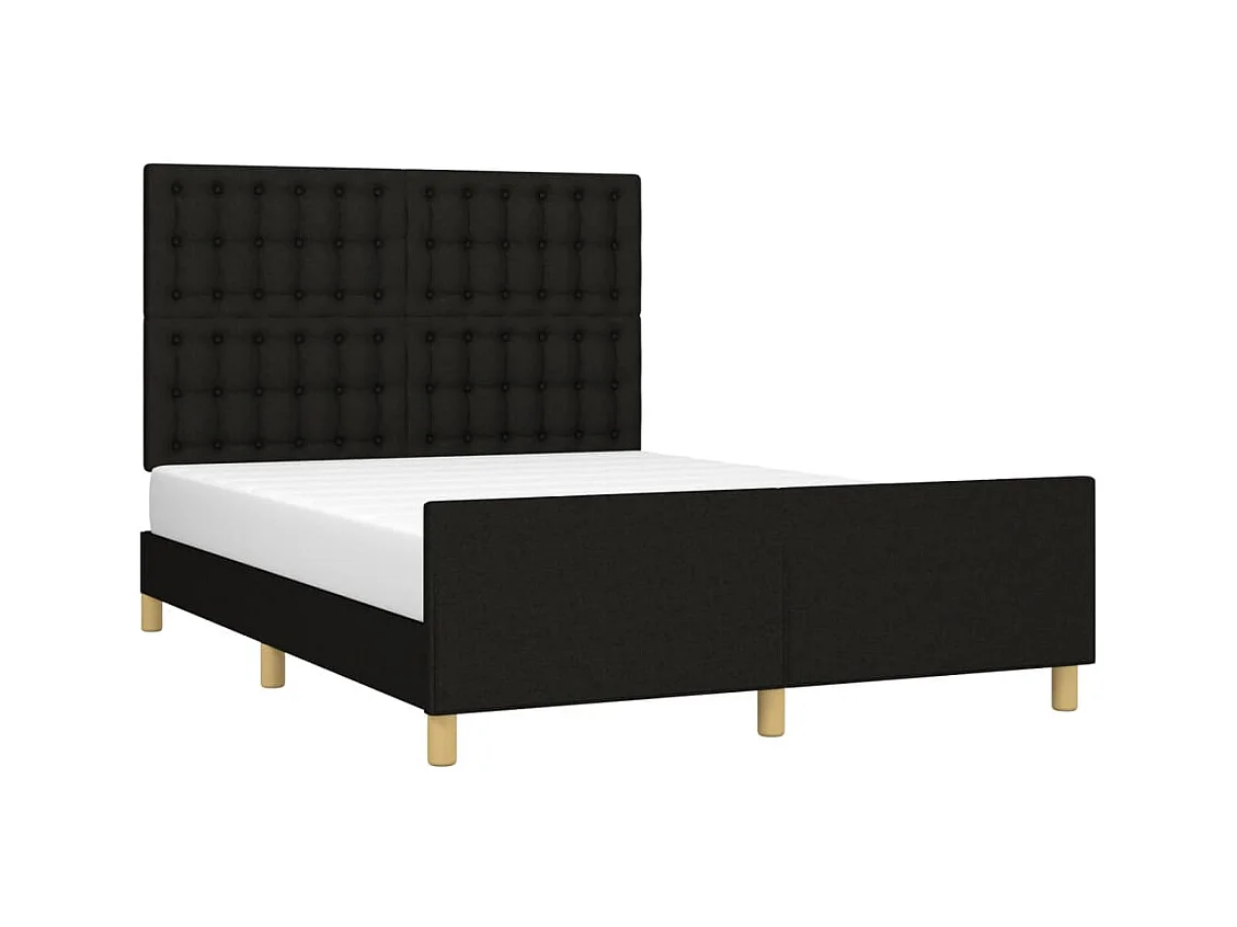 Struttura letto senza materasso nera 140x190 cm tessuto