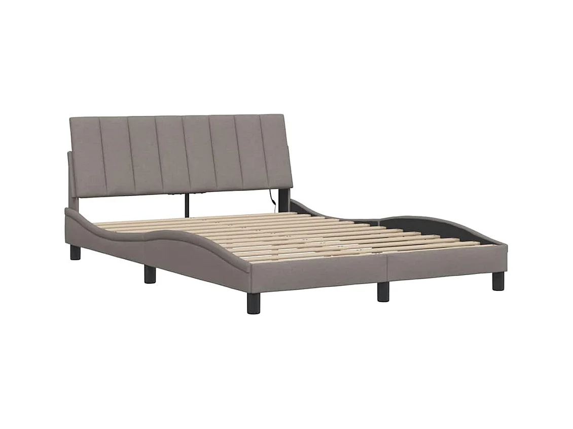 Cadre de lit sans matelas taupe 140x200 cm tissu