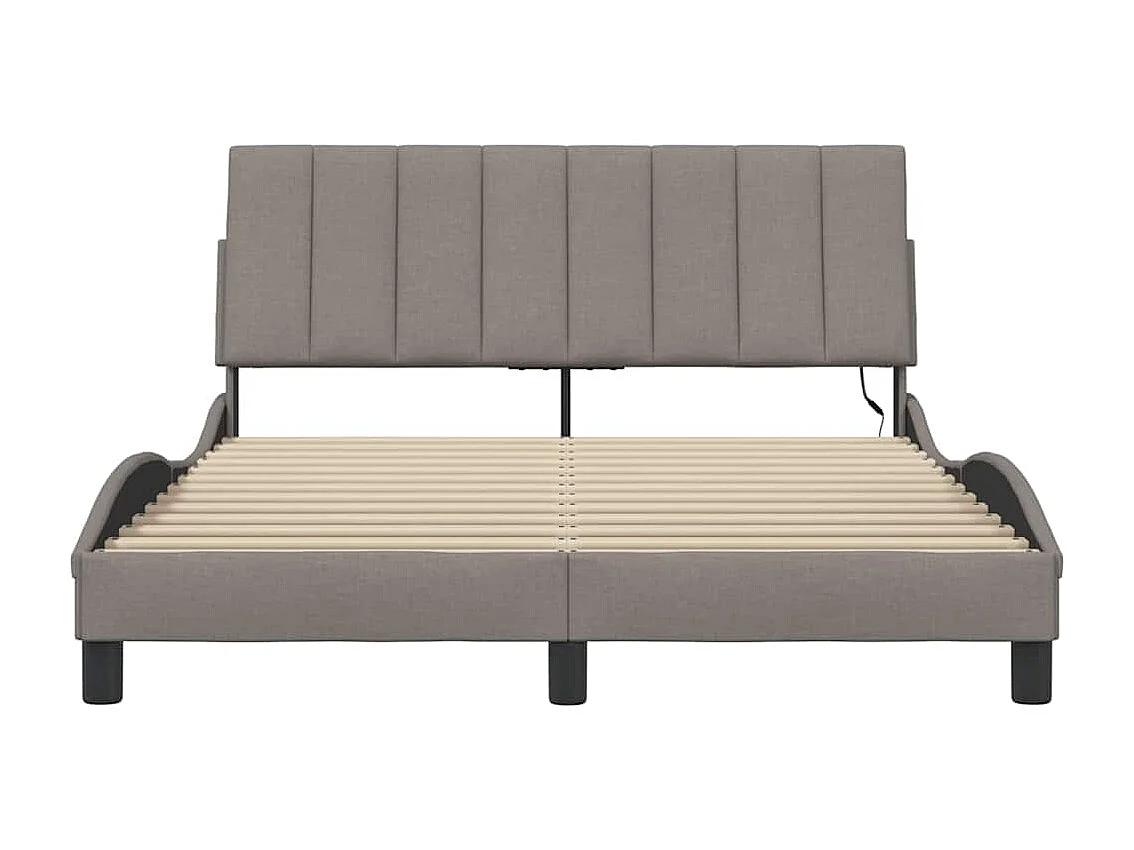 Cadre de lit sans matelas taupe 140x200 cm tissu