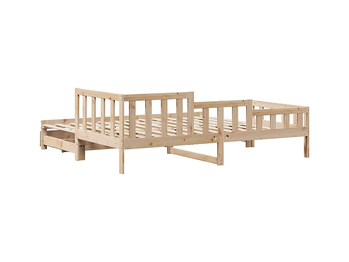 Lit de jour avec gigogne et tiroirs sans matelas 90x200 cm