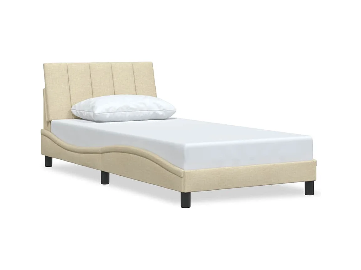Bedframe zonder matras crème 100x200 cm stof
