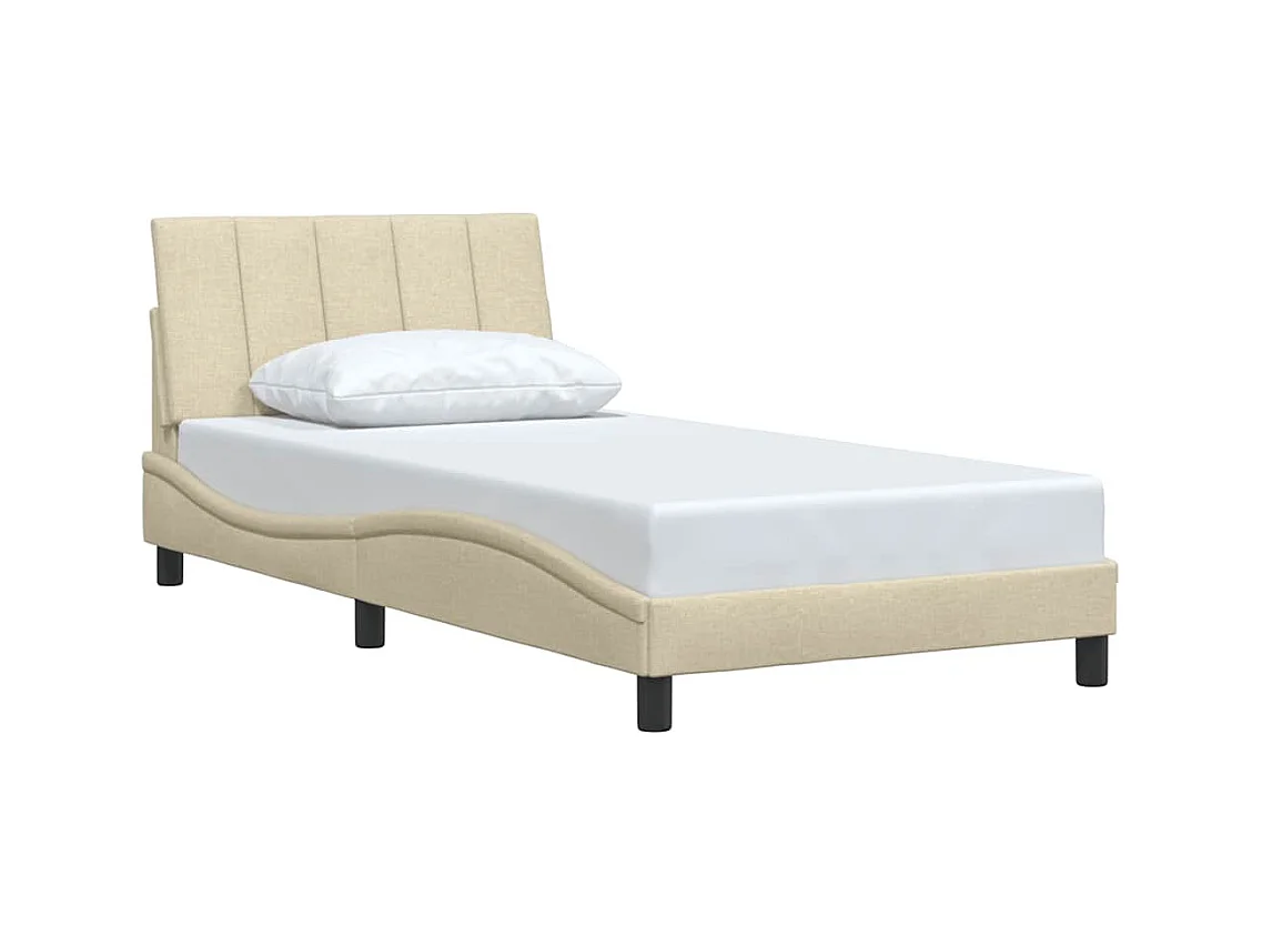 Bedframe zonder matras crème 100x200 cm stof