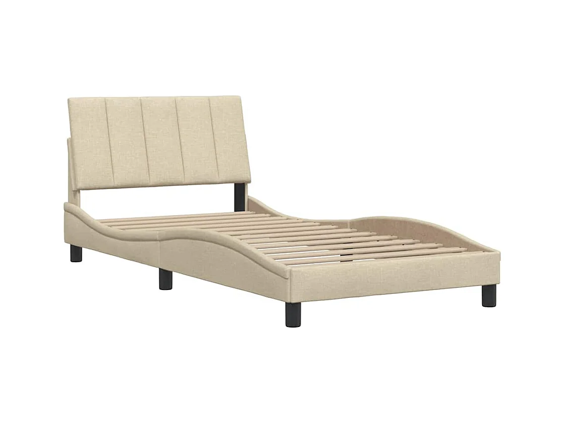 Bedframe zonder matras crème 100x200 cm stof