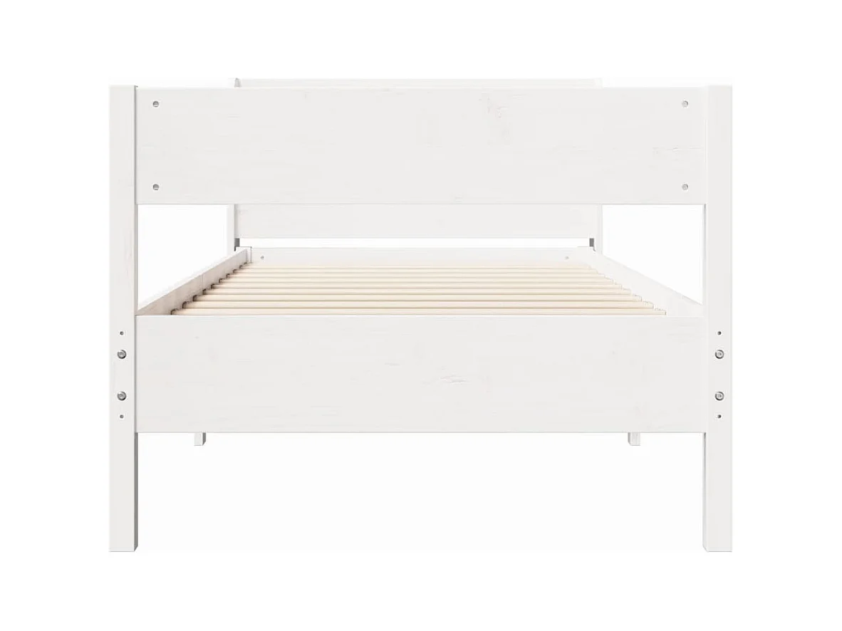 Estructura de cama sin colchón blanca 100x200 cm madera maciza de pino