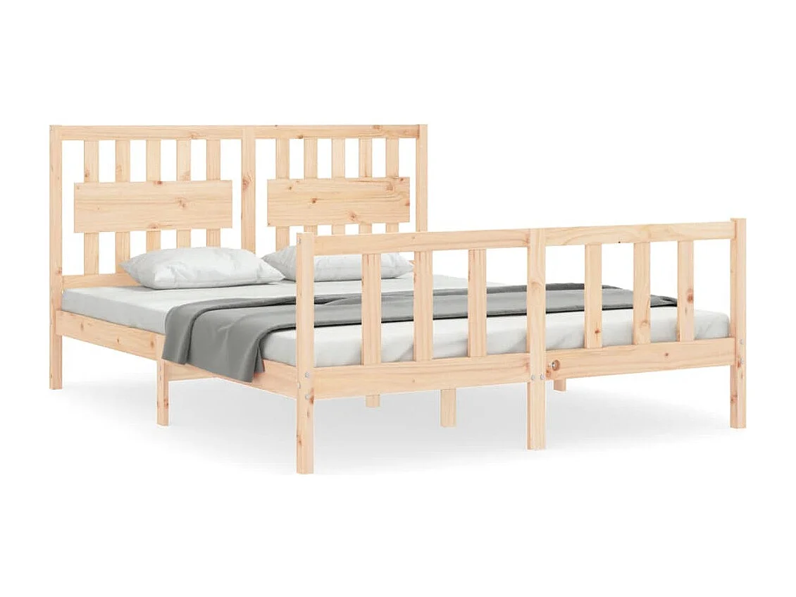 Estructura de cama sin colchón 160x200 cm madera maciza de pino