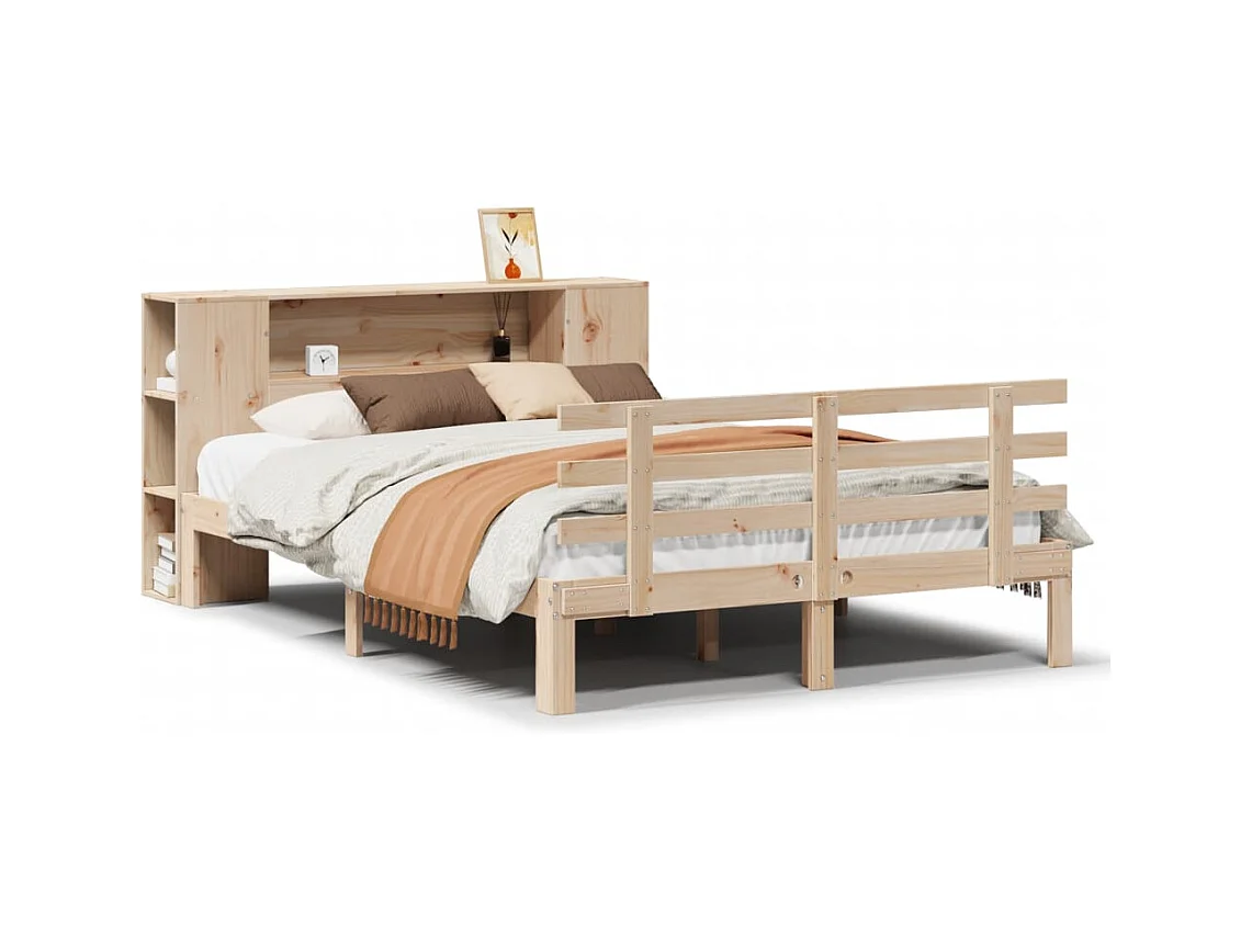 Regalbett ohne Matratze 135x190 cm Kiefer Massivholz