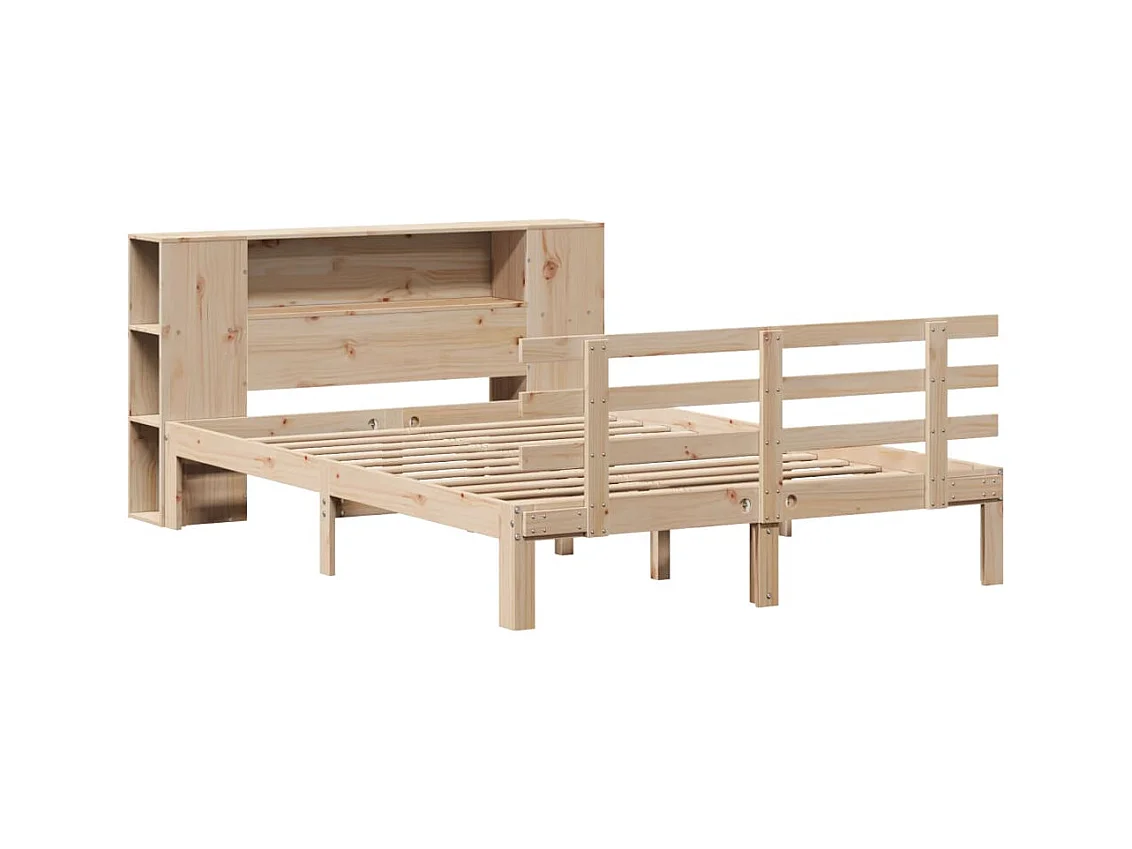 Regalbett ohne Matratze 135x190 cm Kiefer Massivholz
